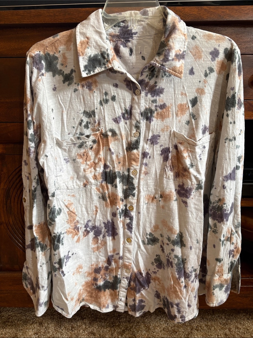 Tie-Dye Button-Front Women’s Shirt
